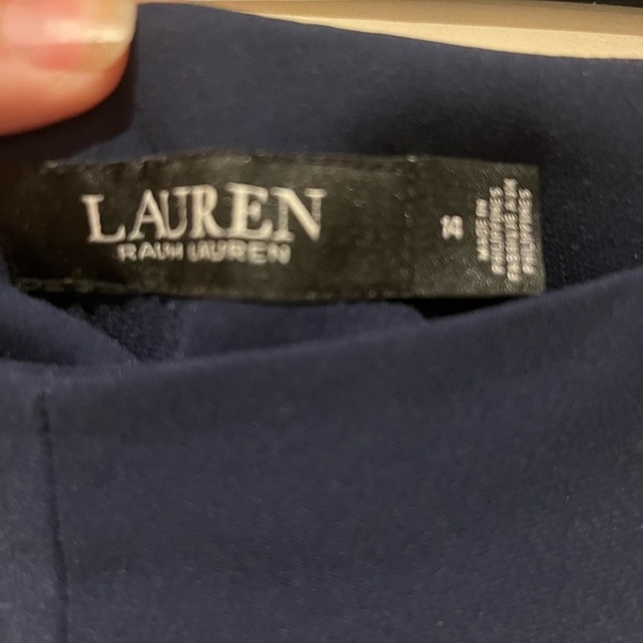 Lauren by Ralph Lauren Elegant Navy Wide-Leg pleated pants - Picture 5 of 5